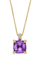 Petite Chatelaine Pendant Necklace, 18k Yellow Gold With Amethyst And Diamonds